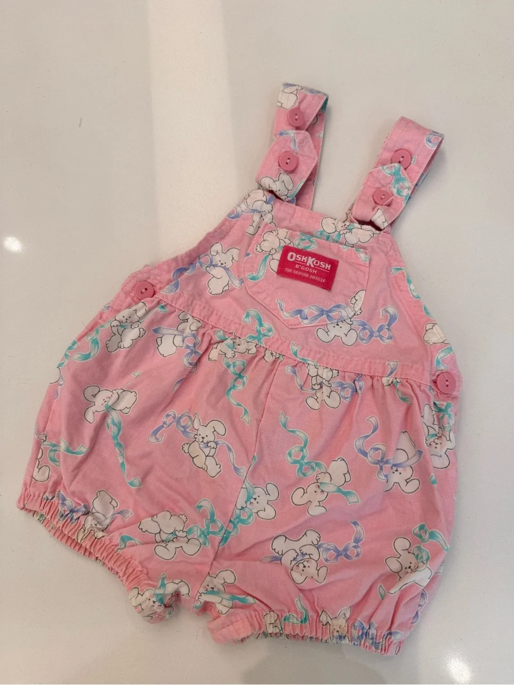 90s Vintage OshKosh B’Gosh Bunny Rabbit Bubble Romper 18M Made in USA
